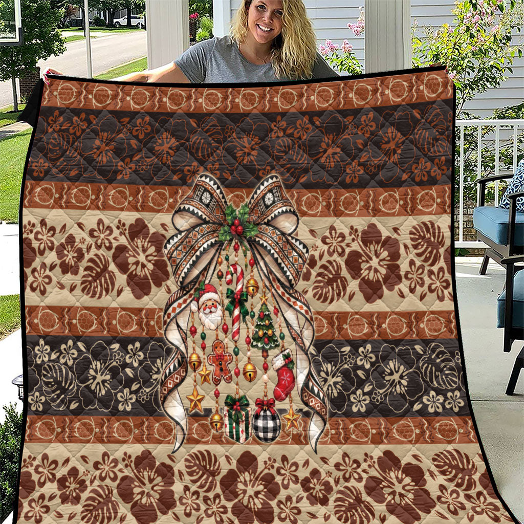 Fiji Masi Christmas Bow Quilt Marau na Kerisimasi LT9 Red - Polynesian Pride