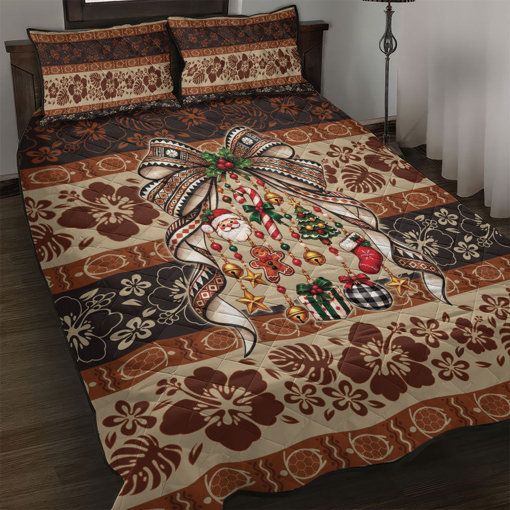 Fiji Masi Christmas Bow Quilt Bed Set Marau na Kerisimasi