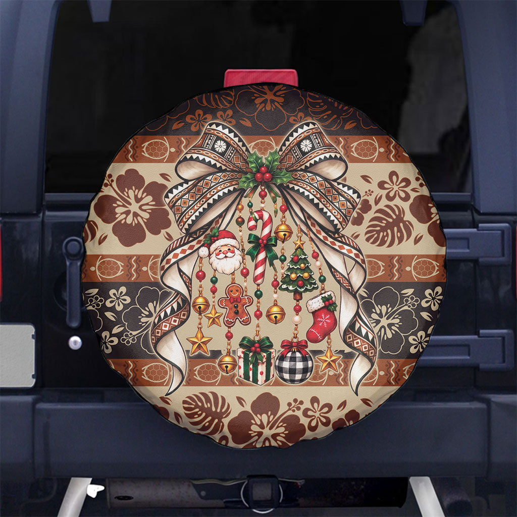 Fiji Masi Christmas Bow Spare Tire Cover Marau na Kerisimasi