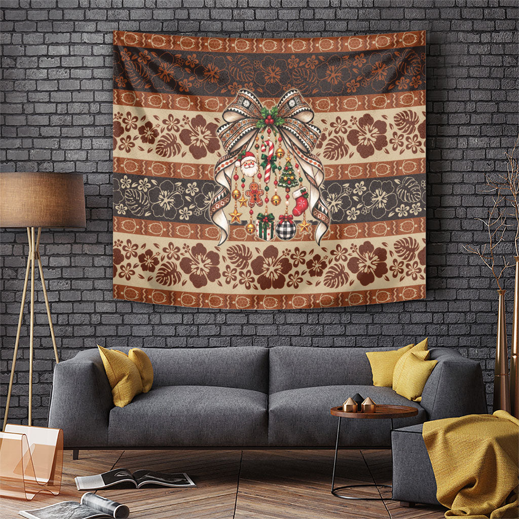 Fiji Masi Christmas Bow Tapestry Marau na Kerisimasi LT9 Red - Polynesian Pride