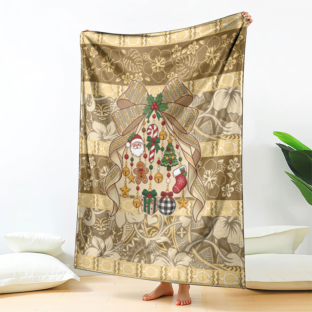 Hawai'i Kapa Christmas Bow Blanket Mele Kalikimaka LT9 - Polynesian Pride