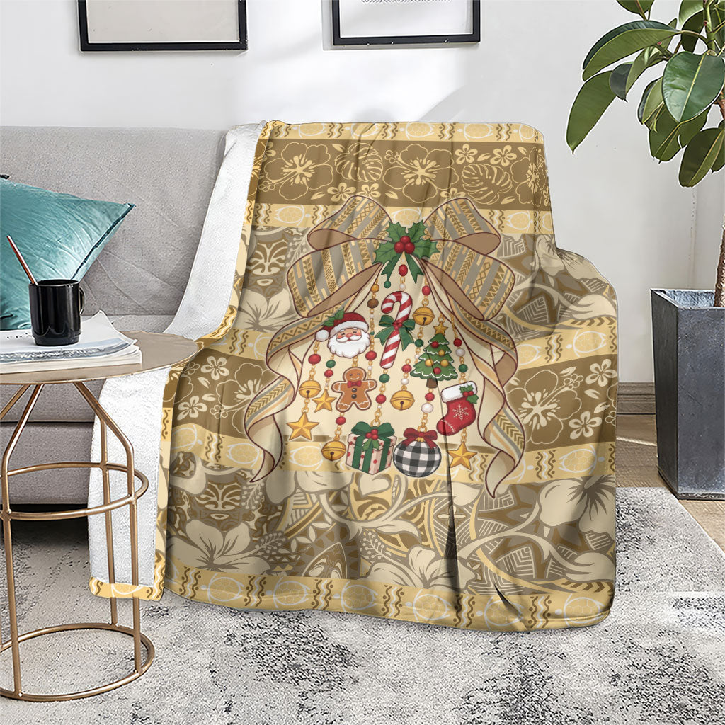 Hawai'i Kapa Christmas Bow Blanket Mele Kalikimaka LT9 - Polynesian Pride