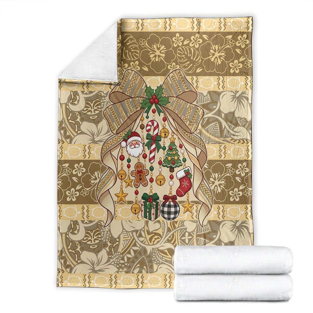 Hawai'i Kapa Christmas Bow Blanket Mele Kalikimaka LT9 - Polynesian Pride