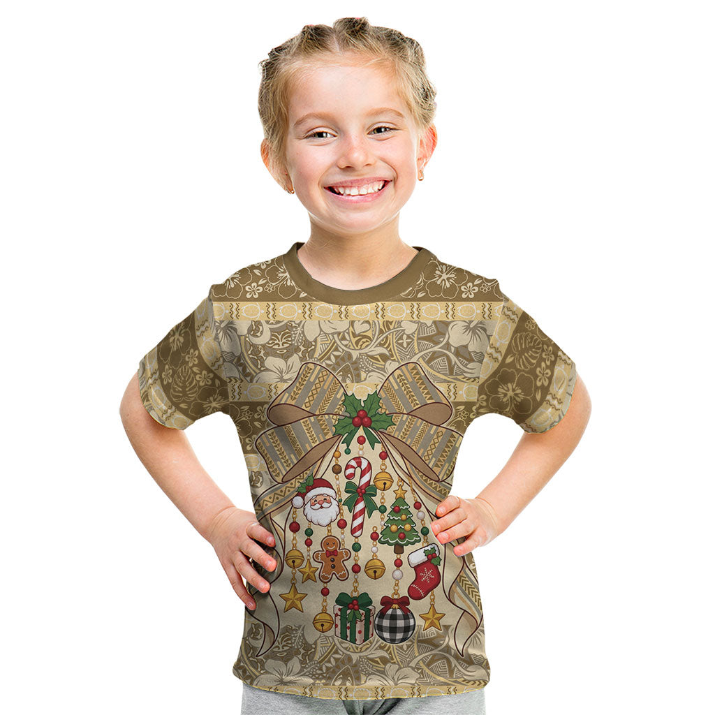 Hawai'i Kapa Christmas Bow Kid T Shirt Mele Kalikimaka