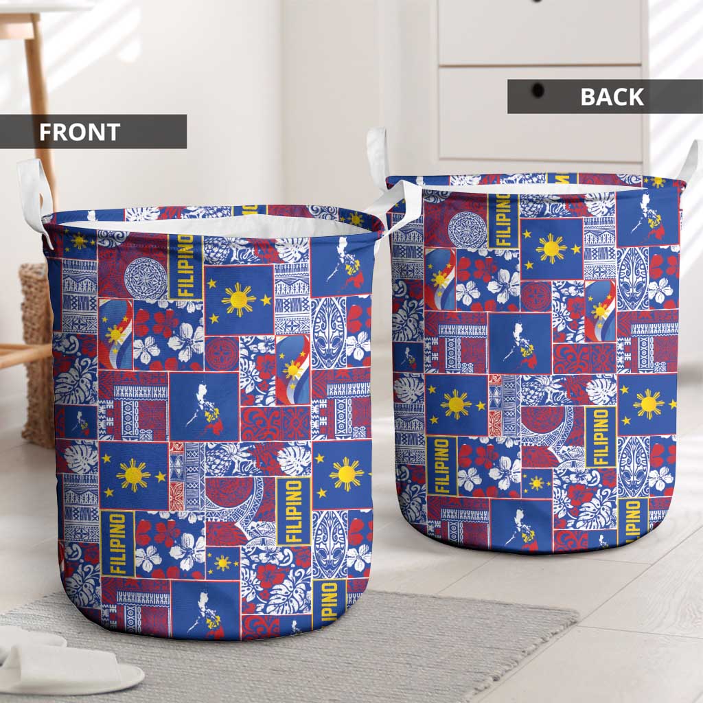Filipino Maligayang Pasko Laundry Basket Pacific Patchwork Xmas Vibes LT9 - Polynesian Pride