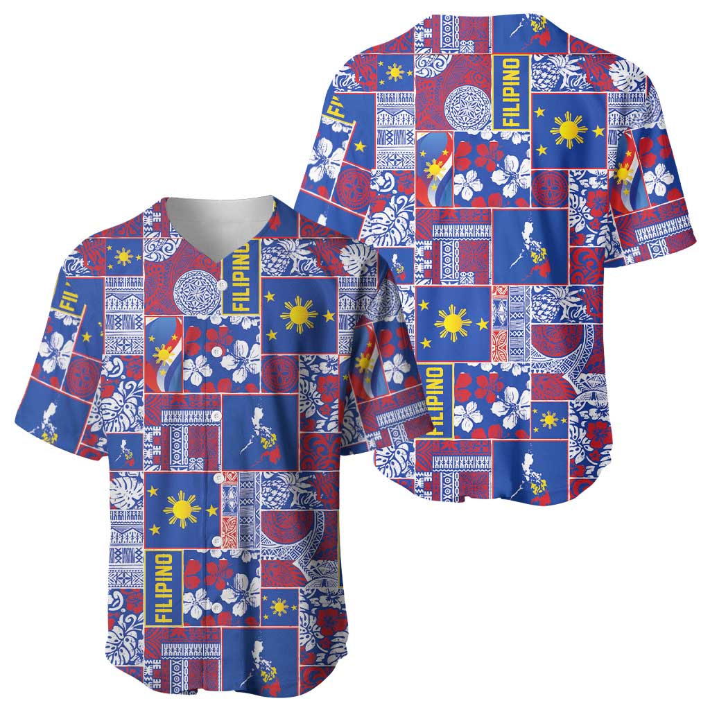 Filipino Maligayang Pasko Baseball Jersey Pacific Patchwork Xmas Vibes LT9 - Polynesian Pride