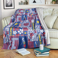 Filipino Maligayang Pasko Blanket Pacific Patchwork Xmas Vibes LT9 Blue - Polynesian Pride
