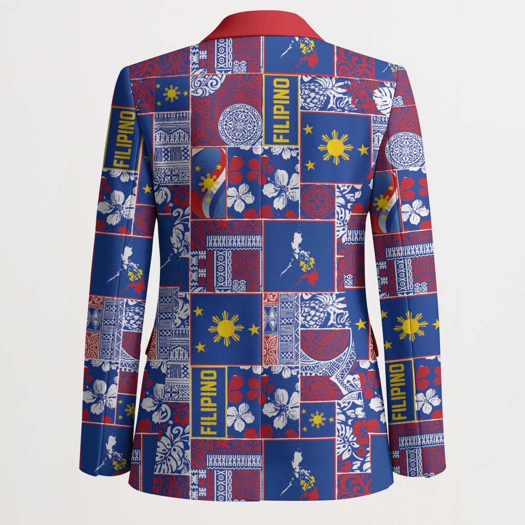 Filipino Maligayang Pasko Blazer Pacific Patchwork Xmas Vibes LT9 - Polynesian Pride