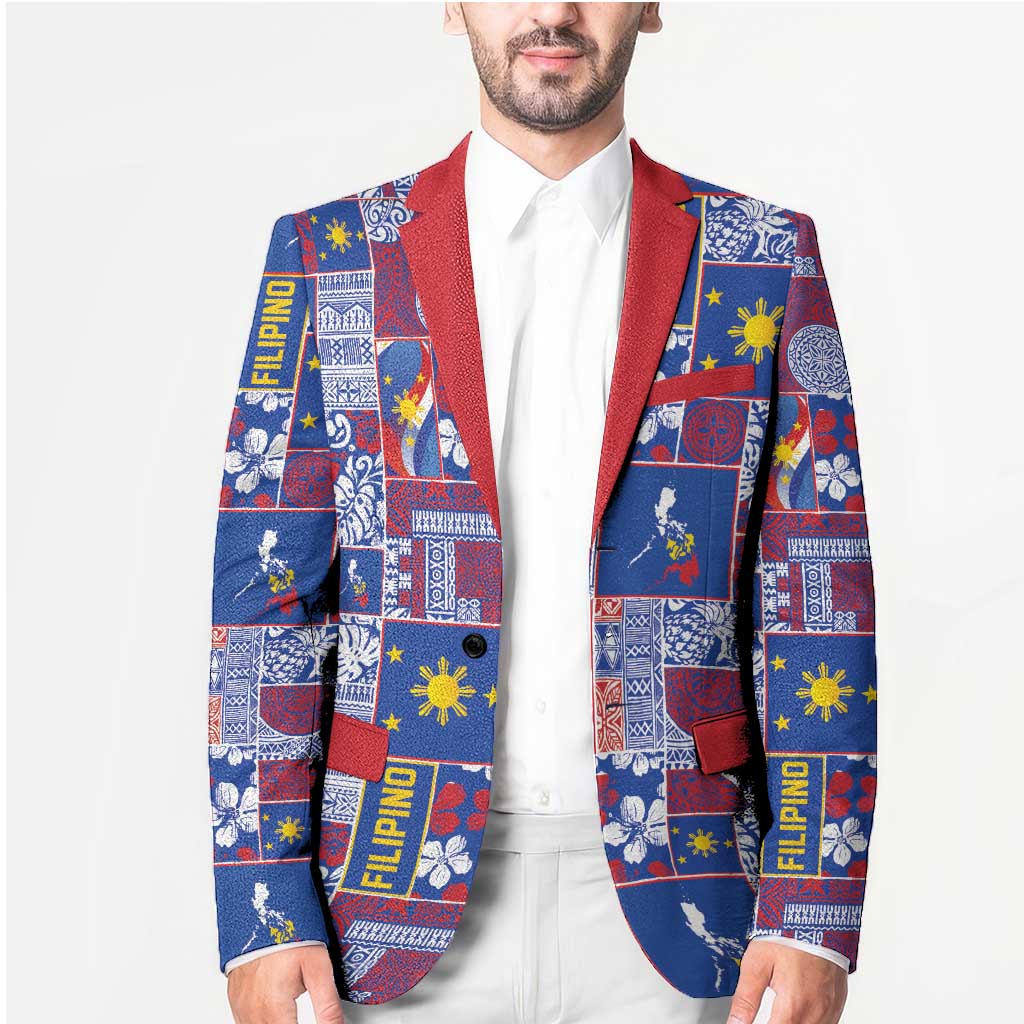 Filipino Maligayang Pasko Blazer Pacific Patchwork Xmas Vibes LT9 - Polynesian Pride