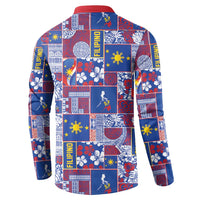 Filipino Maligayang Pasko Button Sweatshirt Pacific Patchwork Xmas Vibes LT9 - Polynesian Pride
