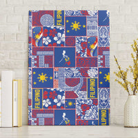 Filipino Maligayang Pasko Canvas Wall Art Pacific Patchwork Xmas Vibes LT9 Without Frame Blue - Polynesian Pride