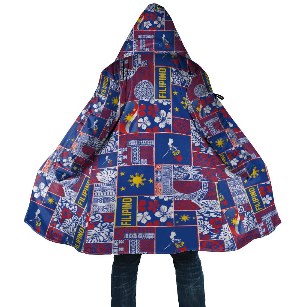 Filipino Maligayang Pasko Cloak Pacific Patchwork Xmas Vibes LT9 Unisex Blue - Polynesian Pride