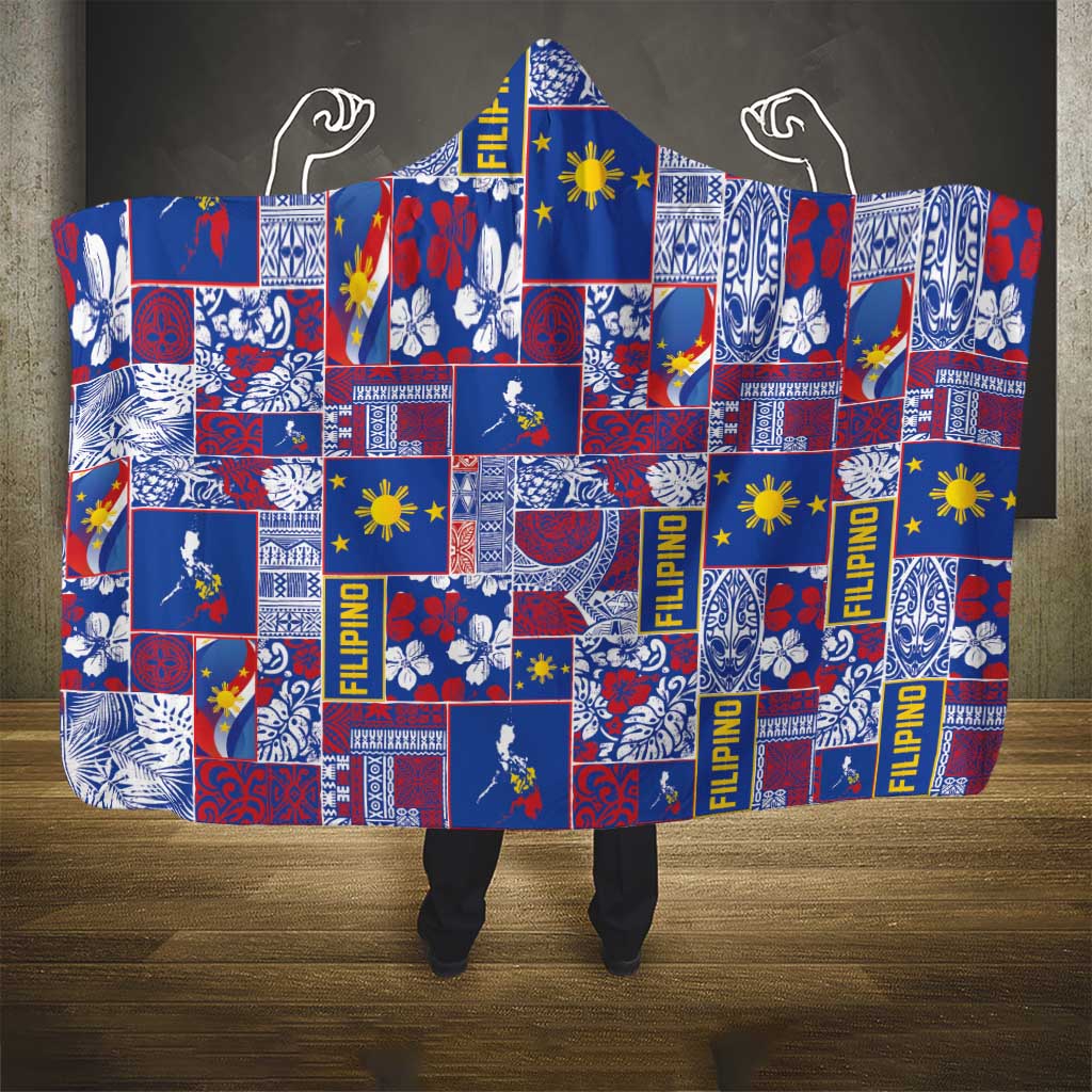 Filipino Maligayang Pasko Hooded Blanket Pacific Patchwork Xmas Vibes LT9 - Polynesian Pride