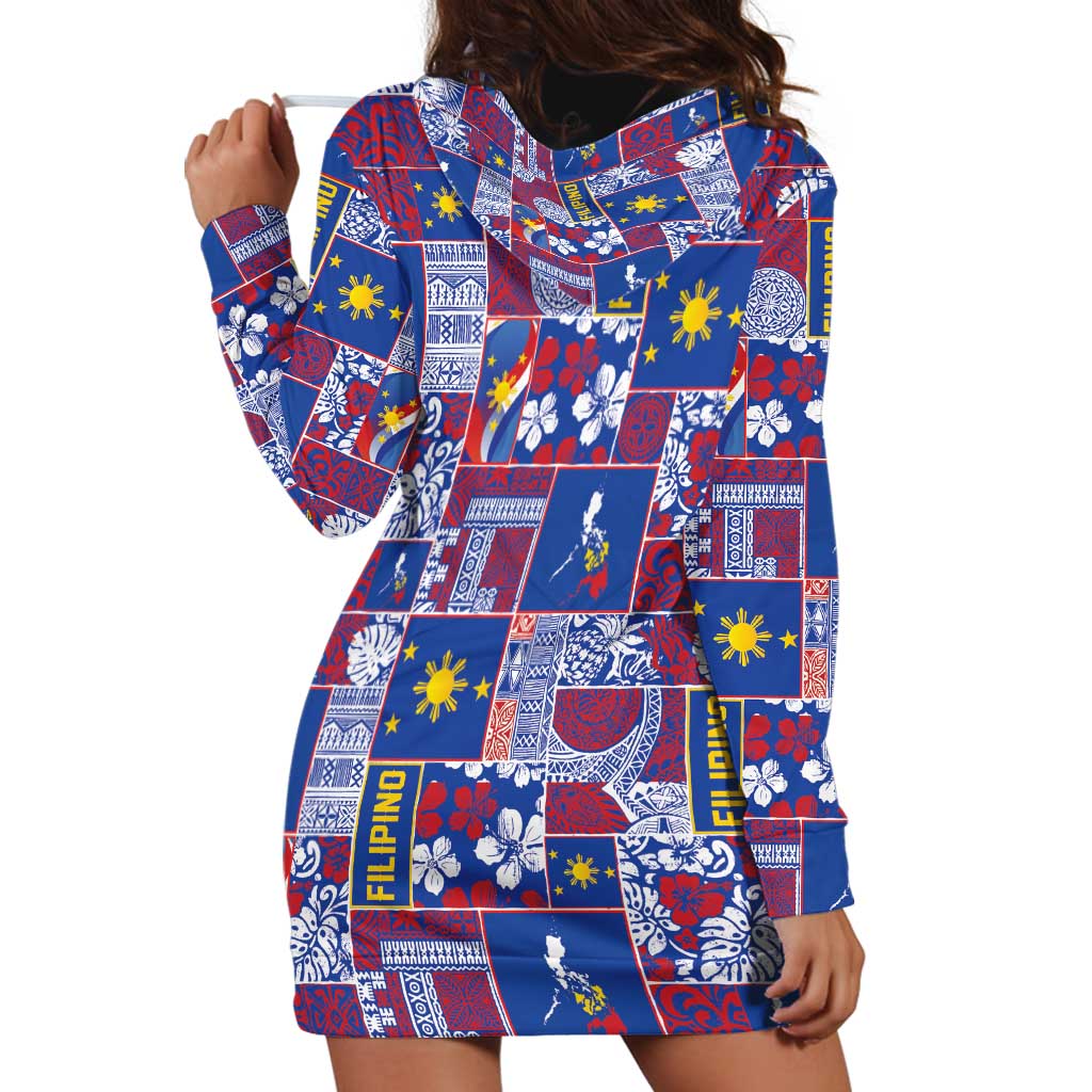 Filipino Maligayang Pasko Hoodie Dress Pacific Patchwork Xmas Vibes LT9 - Polynesian Pride