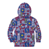 Filipino Maligayang Pasko Kid Hoodie Pacific Patchwork Xmas Vibes LT9 - Polynesian Pride