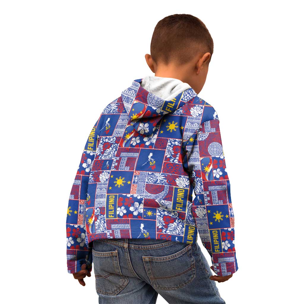 Filipino Maligayang Pasko Kid Hoodie Pacific Patchwork Xmas Vibes LT9 - Polynesian Pride