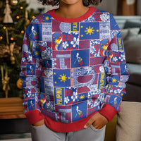 Filipino Maligayang Pasko Kid Ugly Christmas Sweater Pacific Patchwork Xmas Vibes LT9 - Polynesian Pride
