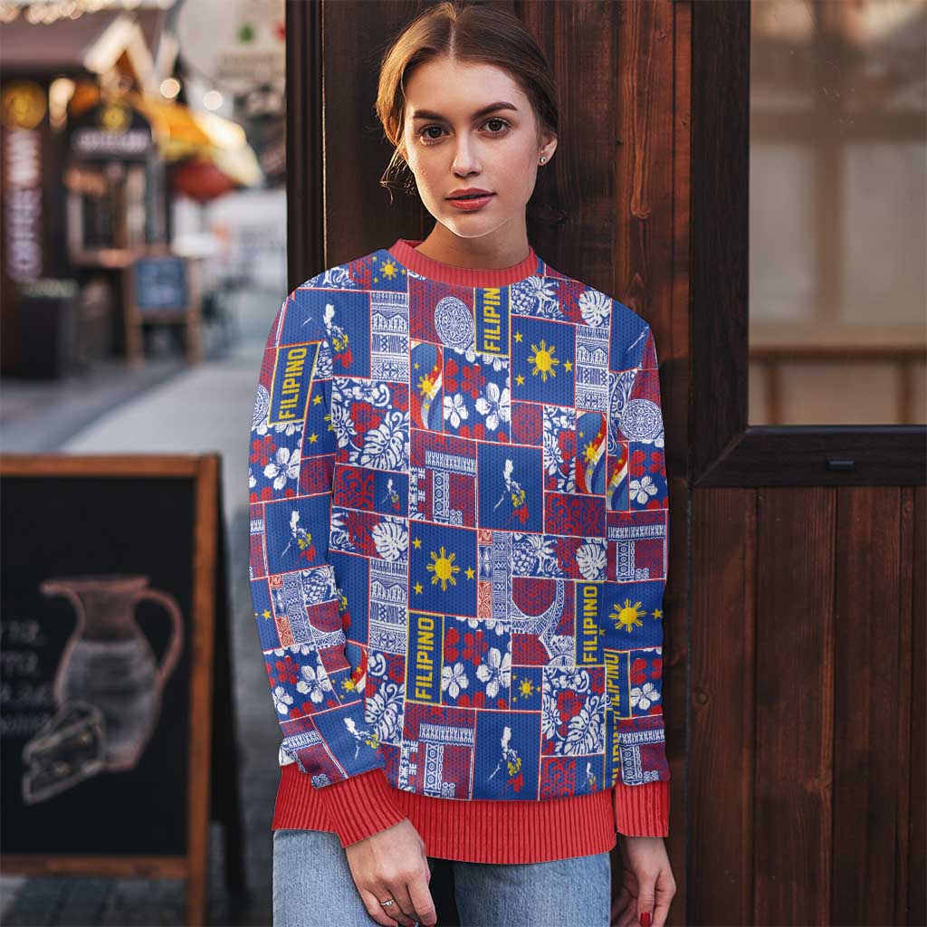 Filipino Maligayang Pasko Ugly Christmas Sweater Pacific Patchwork Xmas Vibes LT9 - Polynesian Pride