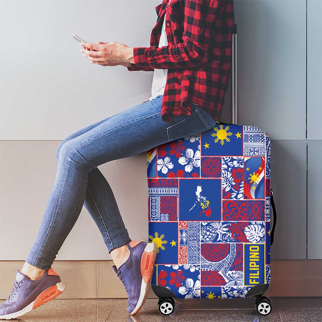 Filipino Maligayang Pasko Luggage Cover Pacific Patchwork Xmas Vibes LT9 - Polynesian Pride