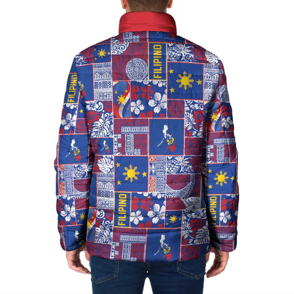 Filipino Maligayang Pasko Padded Jacket Pacific Patchwork Xmas Vibes LT9 - Polynesian Pride