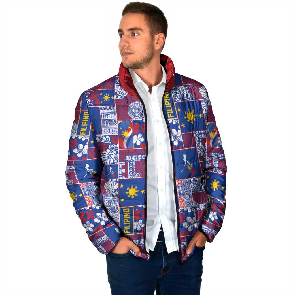 Filipino Maligayang Pasko Padded Jacket Pacific Patchwork Xmas Vibes LT9 - Polynesian Pride