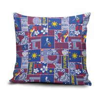 Filipino Maligayang Pasko Pillow Cover Pacific Patchwork Xmas Vibes LT9 Blue - Polynesian Pride
