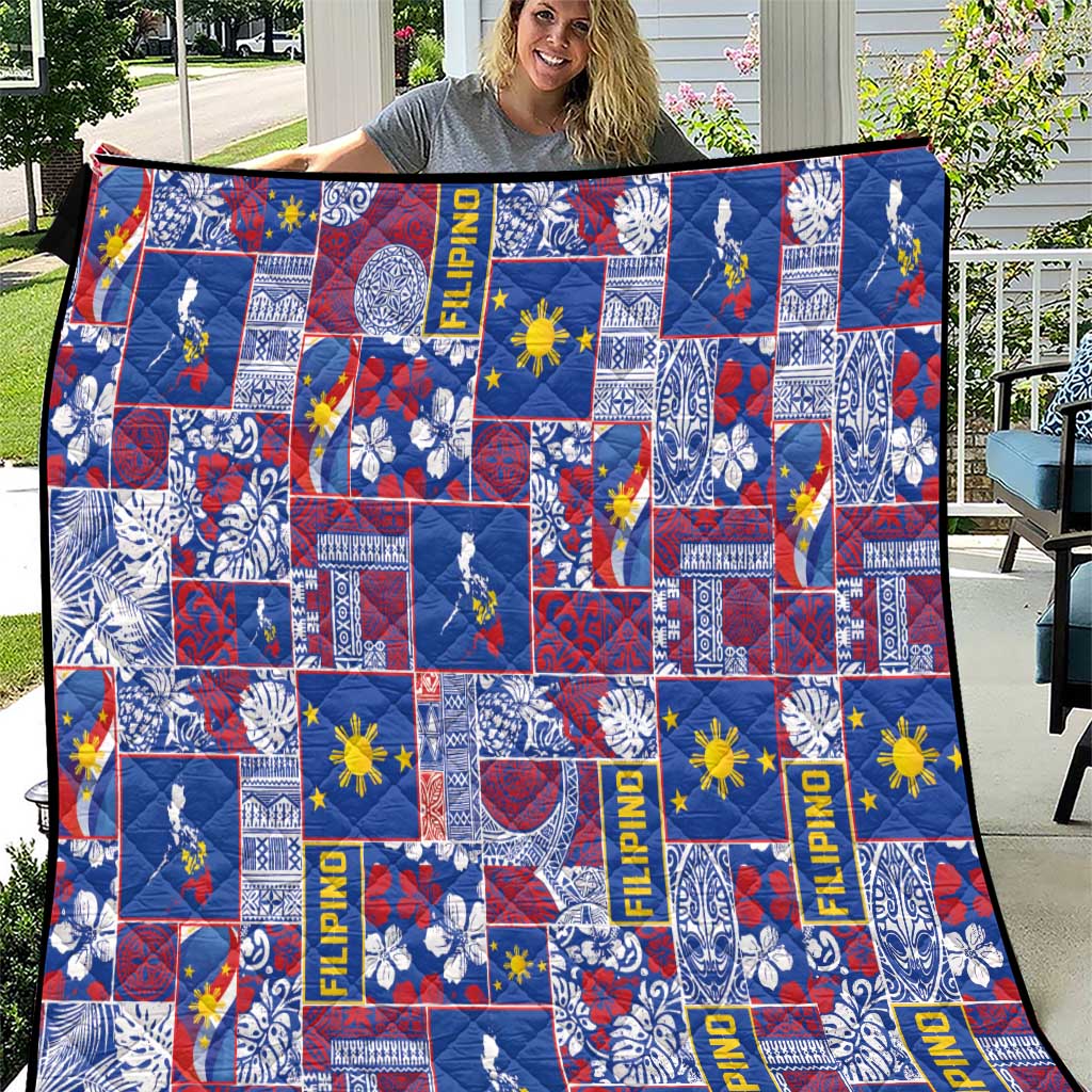 Filipino Maligayang Pasko Quilt Pacific Patchwork Xmas Vibes LT9 Blue - Polynesian Pride