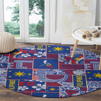 Filipino Maligayang Pasko Round Carpet Pacific Patchwork Xmas Vibes LT9 - Polynesian Pride