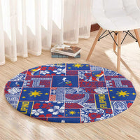 Filipino Maligayang Pasko Round Carpet Pacific Patchwork Xmas Vibes LT9 - Polynesian Pride