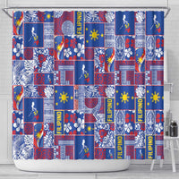 Filipino Maligayang Pasko Shower Curtain Pacific Patchwork Xmas Vibes LT9 - Polynesian Pride