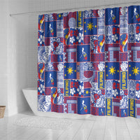Filipino Maligayang Pasko Shower Curtain Pacific Patchwork Xmas Vibes LT9 - Polynesian Pride