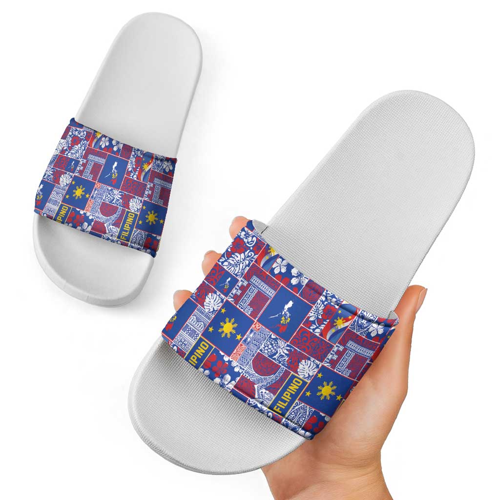 Filipino Maligayang Pasko Slide Sandals Pacific Patchwork Xmas Vibes LT9 - Polynesian Pride