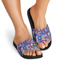 Filipino Maligayang Pasko Slide Sandals Pacific Patchwork Xmas Vibes LT9 - Polynesian Pride