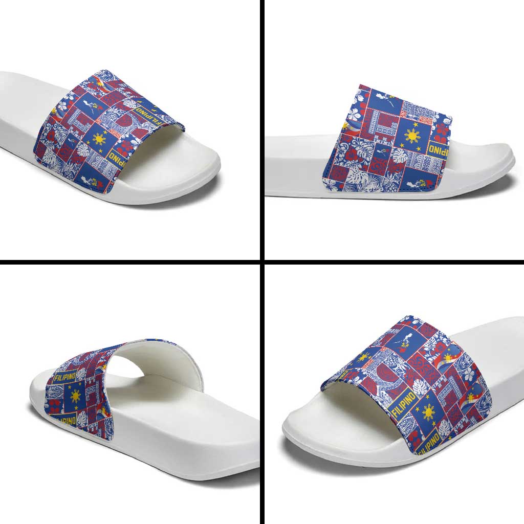Filipino Maligayang Pasko Slide Sandals Pacific Patchwork Xmas Vibes LT9 - Polynesian Pride