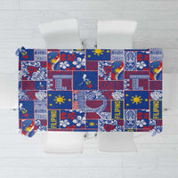 Filipino Maligayang Pasko Tablecloth Pacific Patchwork Xmas Vibes LT9 Blue - Polynesian Pride