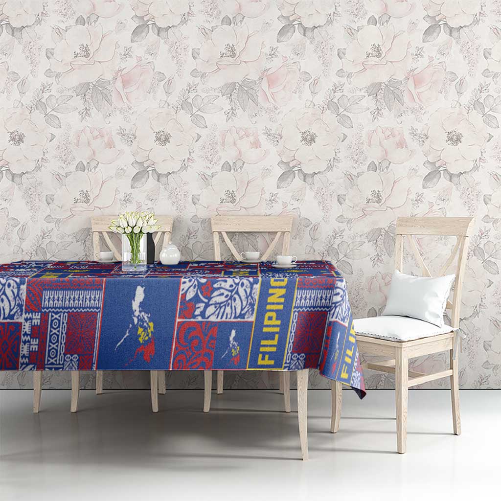 Filipino Maligayang Pasko Tablecloth Pacific Patchwork Xmas Vibes LT9 - Polynesian Pride