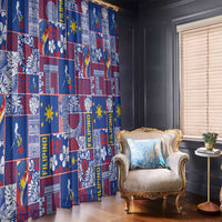 Filipino Maligayang Pasko Window Curtain Pacific Patchwork Xmas Vibes LT9 - Polynesian Pride