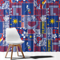 Filipino Maligayang Pasko Window Curtain Pacific Patchwork Xmas Vibes LT9 - Polynesian Pride
