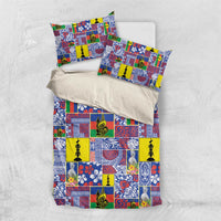 New Caledonia Joyeux Noel Bedding Set Pacific Patchwork Xmas Vibes LT9 US Twin 172cm x 218cm Blue - Polynesian Pride