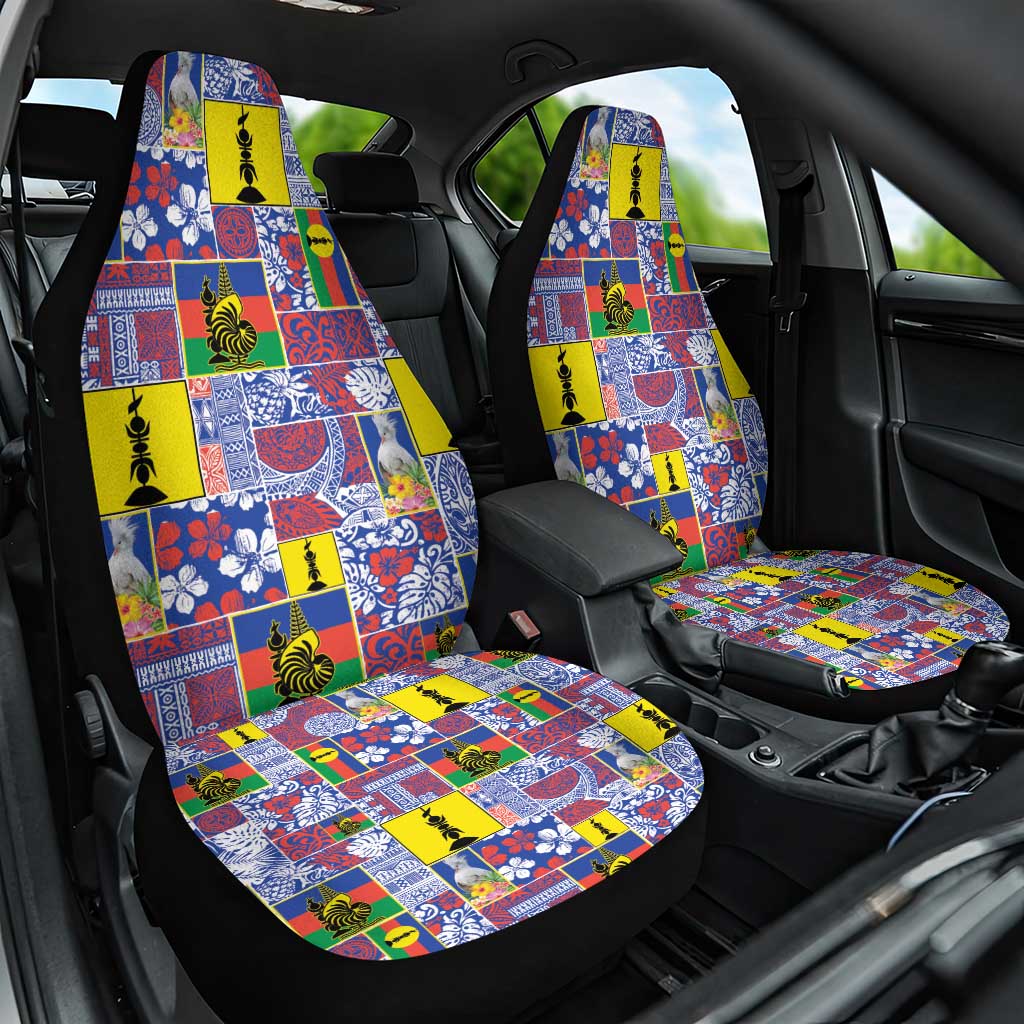 New Caledonia Joyeux Noel Car Seat Cover Pacific Patchwork Xmas Vibes LT9 One Size Blue - Polynesian Pride
