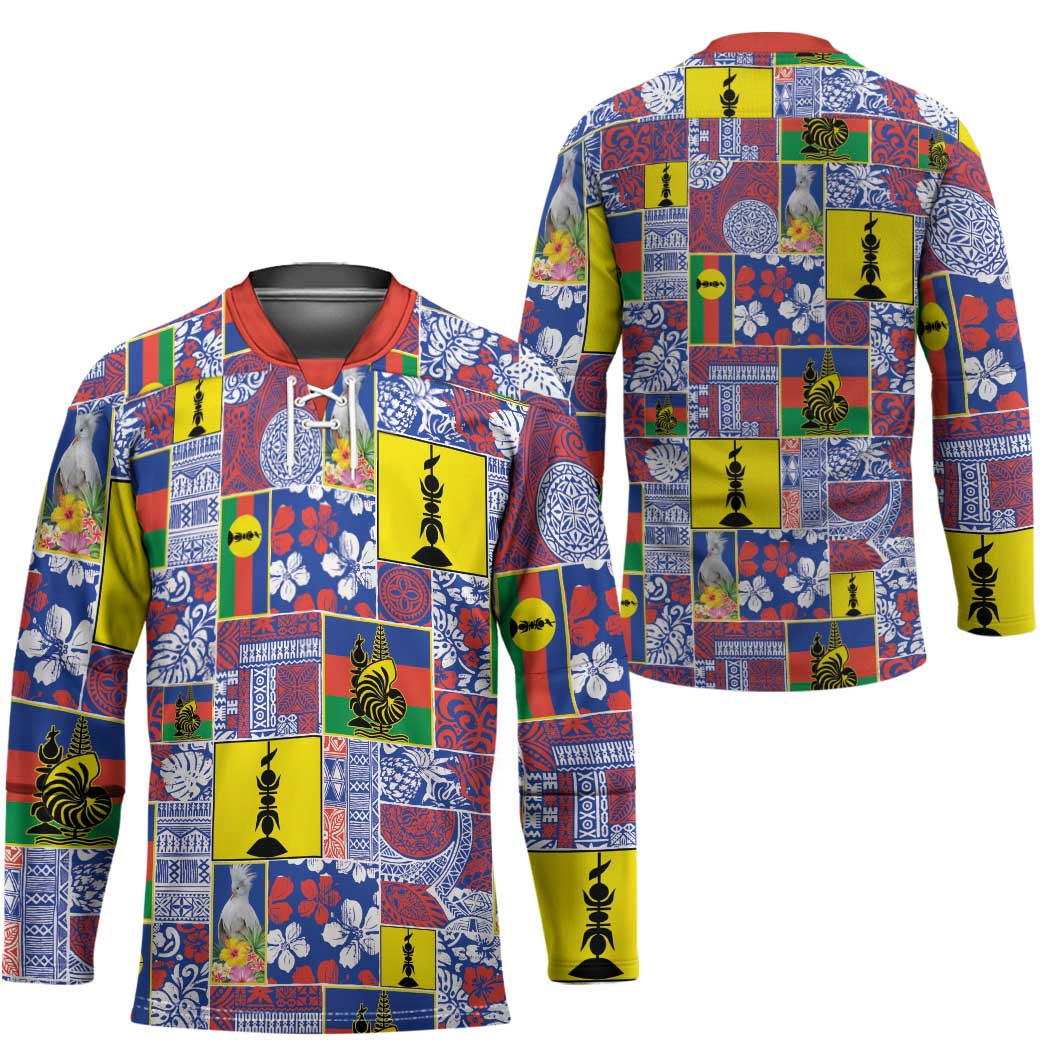 New Caledonia Joyeux Noel Hockey Jersey Pacific Patchwork Xmas Vibes LT9 - Polynesian Pride