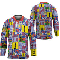 New Caledonia Joyeux Noel Hockey Jersey Pacific Patchwork Xmas Vibes LT9 - Polynesian Pride
