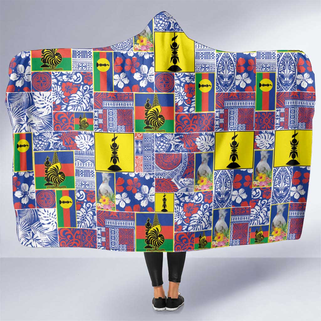 New Caledonia Joyeux Noel Hooded Blanket Pacific Patchwork Xmas Vibes LT9 One Size Blue - Polynesian Pride