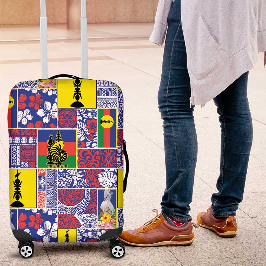 New Caledonia Joyeux Noel Luggage Cover Pacific Patchwork Xmas Vibes LT9 Blue - Polynesian Pride
