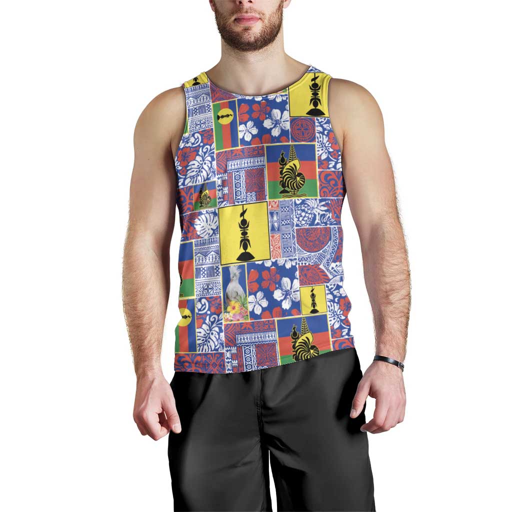 New Caledonia Joyeux Noel Men Tank Top Pacific Patchwork Xmas Vibes LT9 - Polynesian Pride