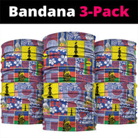New Caledonia Joyeux Noel Neck Gaiter Pacific Patchwork Xmas Vibes LT9 package One Size: 25*50cm Blue - Polynesian Pride