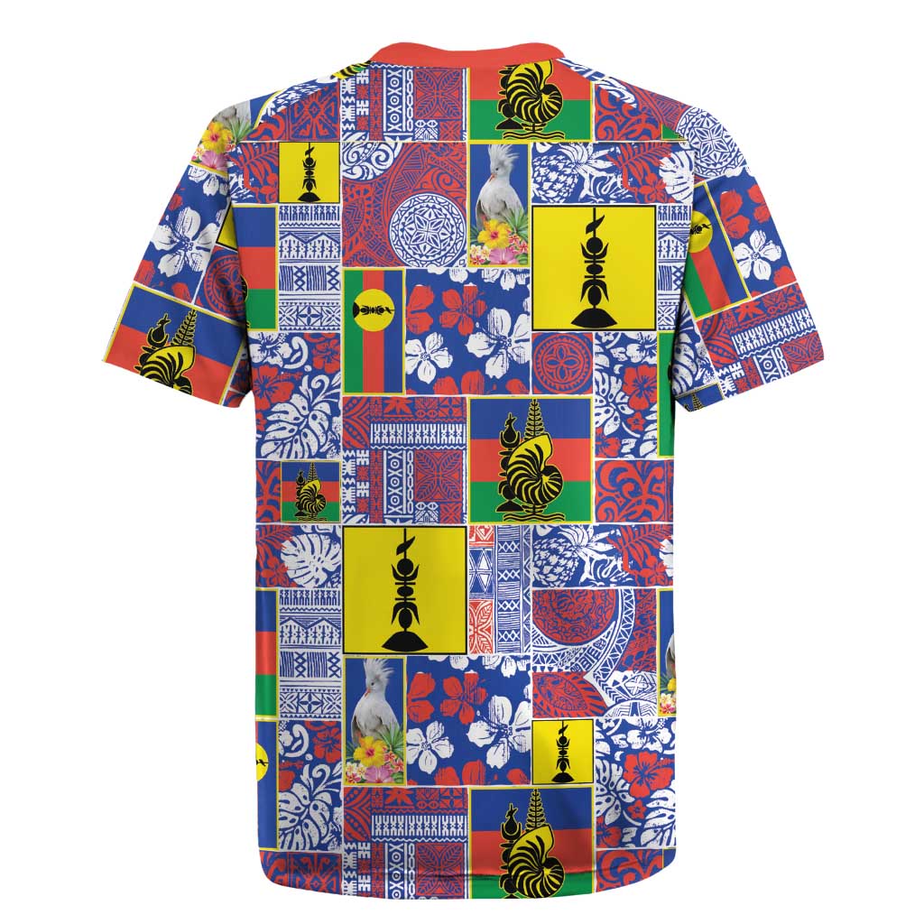 New Caledonia Joyeux Noel Rugby Jersey Pacific Patchwork Xmas Vibes LT9 - Polynesian Pride