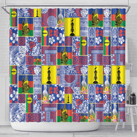 New Caledonia Joyeux Noel Shower Curtain Pacific Patchwork Xmas Vibes LT9 - Polynesian Pride