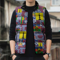 New Caledonia Joyeux Noel Sleeveless Puffer Jacket Pacific Patchwork Xmas Vibes LT9 - Polynesian Pride