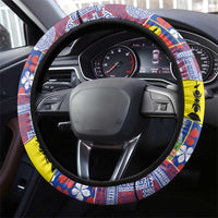 New Caledonia Joyeux Noel Steering Wheel Cover Pacific Patchwork Xmas Vibes LT9 - Polynesian Pride